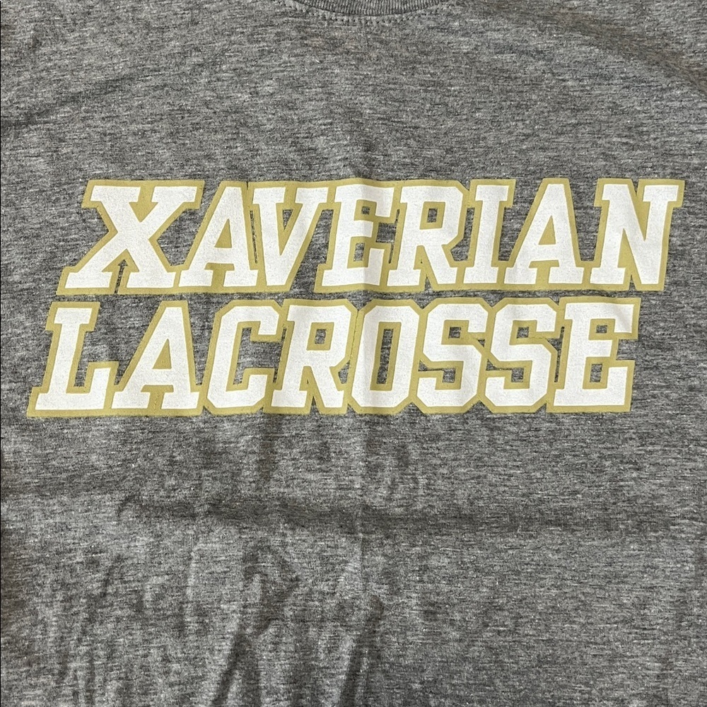 The Nike Tee Lacrosse Graphic Long Sleeve Shirt Gray Size XL